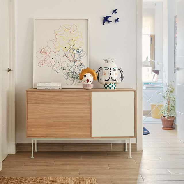 Aparador Yoko 128 cm Crema en comedor Slowdeco