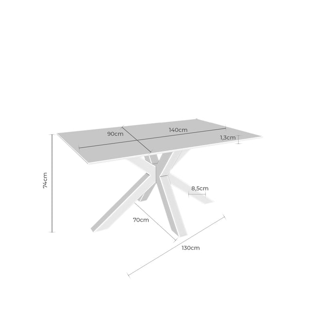 Mesa de Comedor Joyce Atenea Metal | vista lateral | Somcasa Vlc | 00MS214569 | imagen 4