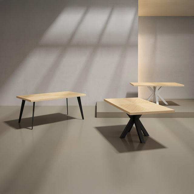 Mesa de Comedor Elaine Fija Roble y Metal | vista lateral | Somcasa Vlc | 00MS215824 | imagen 4