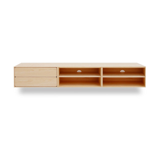 Mueble de TV de 240cm personalizado Natural Nórdico Cajones Extraíbles / Sin Puerta / Sin Puerta Colgado a Pared Slowdeco