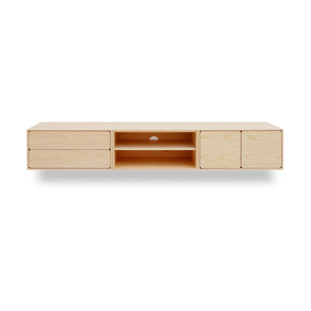 Mueble de TV de 240cm personalizado Natural Nórdico Cajones Extraíbles / Sin Puerta / Puerta Abatible Colgado a Pared Slowdeco
