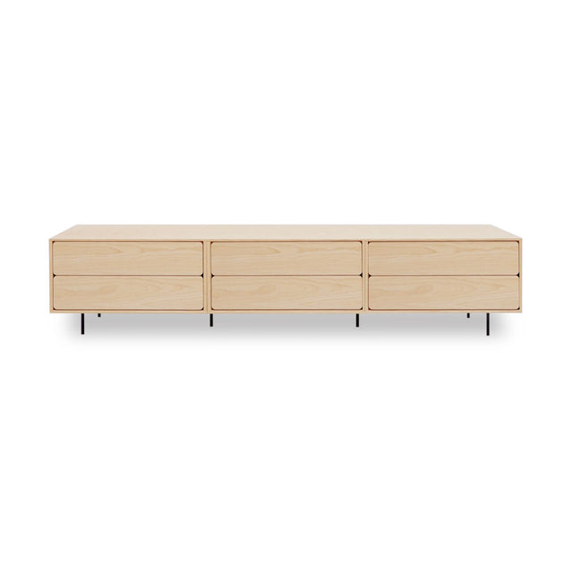 Mueble de TV de 240cm personalizado Natural Nórdico Cajones Extraíbles / Cajones Extraíbles / Cajones Extraíbles Apoyado sobre patas de acero Slowdeco